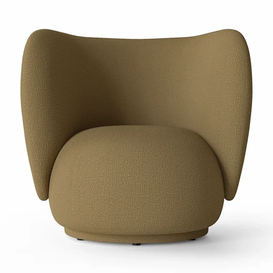 Ferm Living Rico Lounge Lenestol Wool Boucle   Sugar Kelp