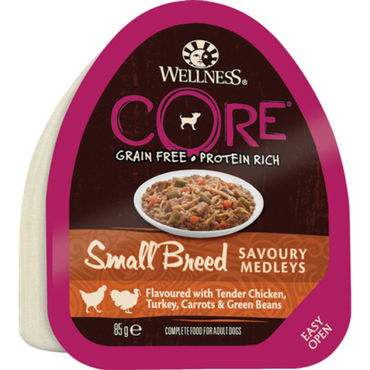 Core Petfood Våtfôr Hundemat Small Breed Kylling & Kalkun med Grønnsaker 12x85g