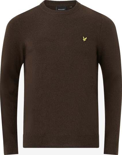 Lyle & Scott Genser Lambswool Blend Crew Neck Jumper Brun