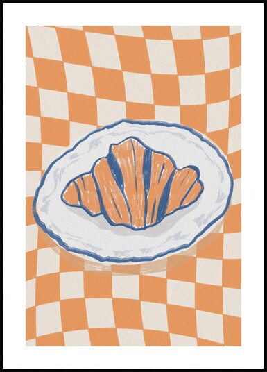 Croissant på Bordet Plakat Plakat / 40x50cm