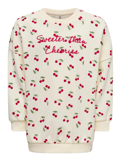 Kids Only Kmgcherry L/S Ovz Oneck Printed Ub Swt - Cream - 116 Kids Only Kmgcherry L/S Ovz Oneck Printed Ub Swt - Cream - 116