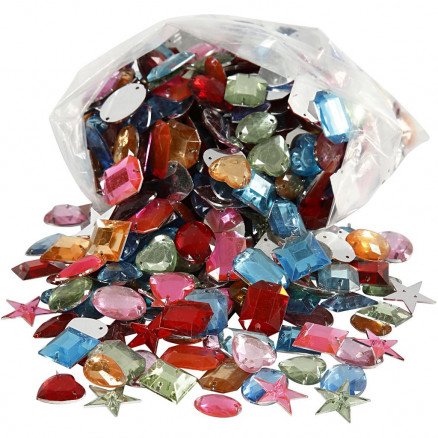 Diverse Rhinstener str 15 17 mm ca 800 stk i Ass farger Aladdins hule 210g