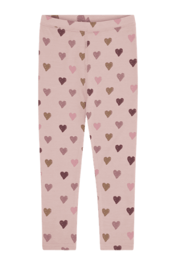 Hust And Claire Hust & Claire Laki Hearts ull/bambus leggings til barn adobe rose 92