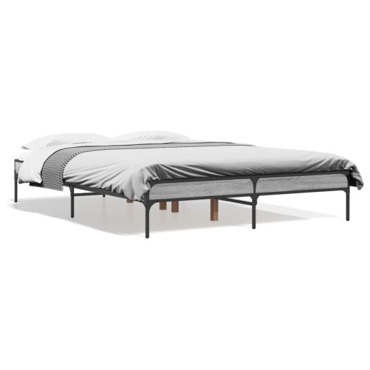  Sengeramme grå sonoma 120x190 cm konstruert tre og metall 8721012985759