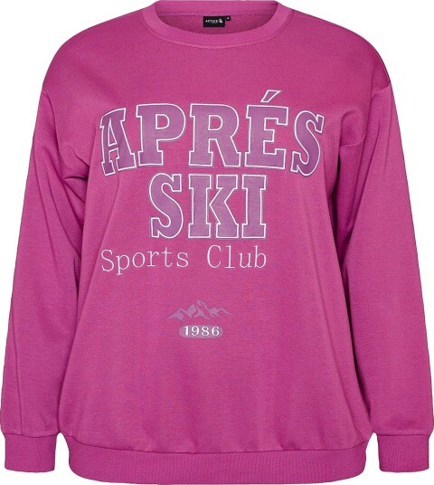 Zizzi   Collegegenser cAnnie L/S Loose Sweat   Lilla