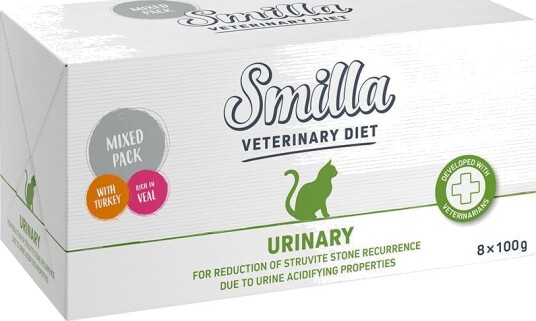 Smilla Veterinary Diet Våtfôr Veterinary Urinary Diet Mix Pakke + Kalvekjøtt Kalkun 8 X 100 G