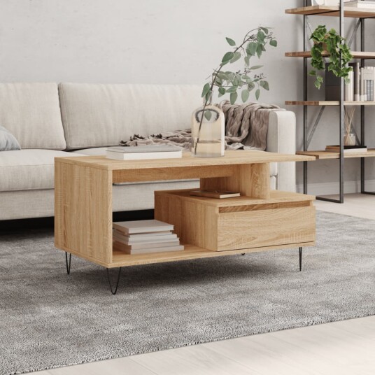 Salongbord sonoma eik 90x49x45 cm konstruert tre 8721012113343