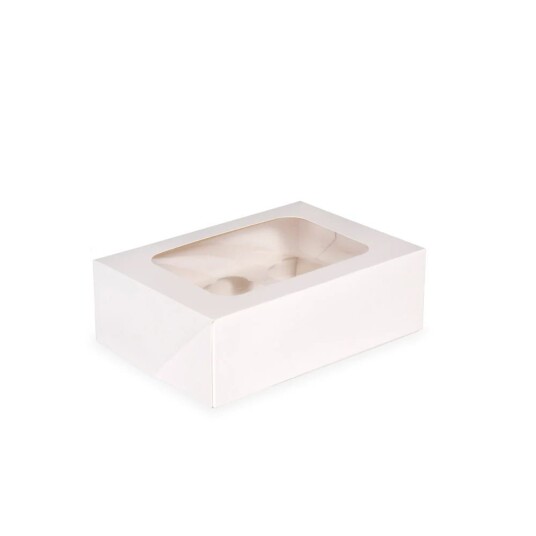 Muffinsboks  Hvit  Plass Til 6 Muffins  Pk/1 