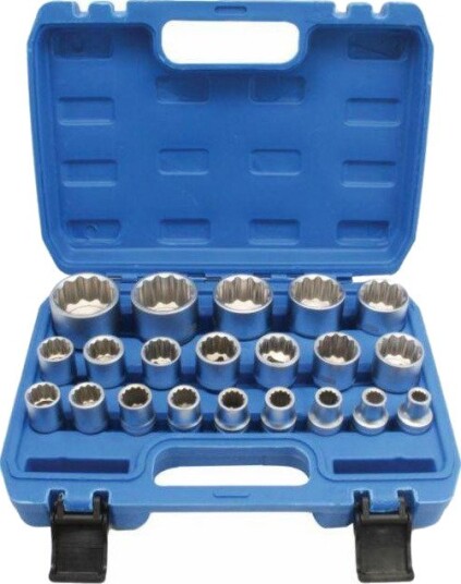 Satra Pipesett 12-kant, 1/2" 21 Deler Satra Pipesett 12-kant, 1/2" 21 Deler