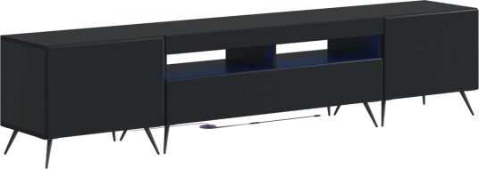 vidaXL 5 delt LED TV skap Svart Konstruert tre