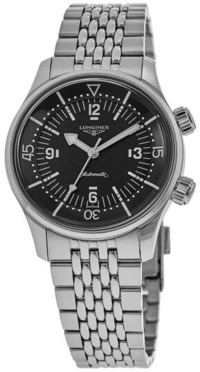 Longines Herreklokke L3.764.4.50.7 Legend Diver Sort/Stål Ø39 mm Longines Herreklokke L3.764.4.50.7 Legend Diver Sort/Stål Ø39 mm