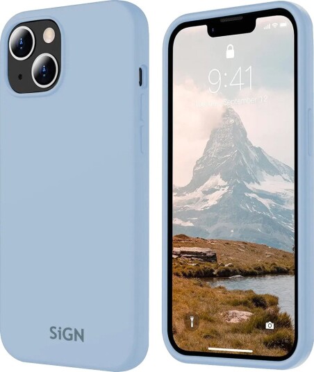 SiGN Liquid Silikondeksel for iPhone 15 Plus - Lys blå