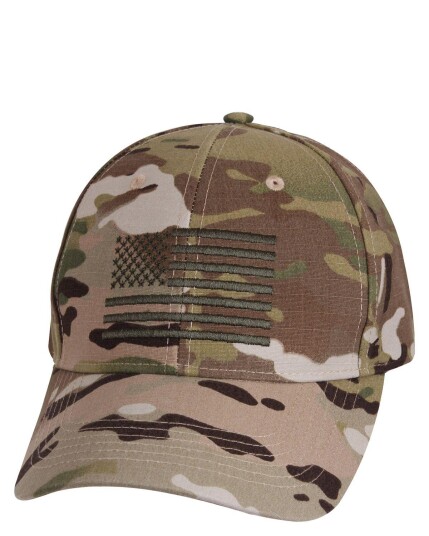 Rothco Multicam hette med amerikansk flagg Beige
