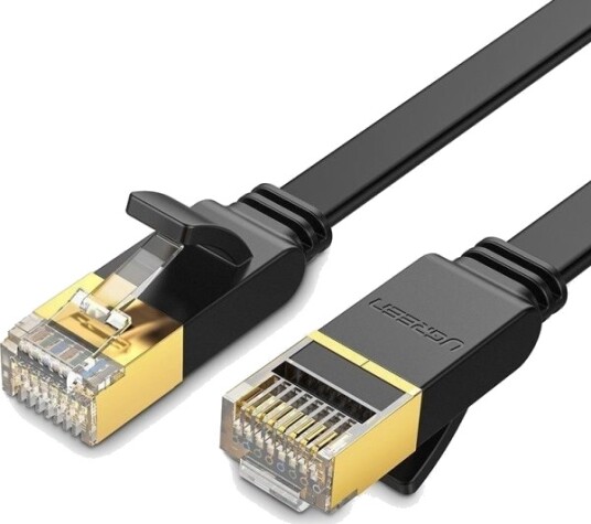 Flat Nettverkskabel Ugreen Nw106 Ethernet Rj45 Cat.7 Stp 10M (Svart) Flat Nettverkskabel Ugreen Nw106 Ethernet Rj45 Cat.7 Stp 10M (Svart)