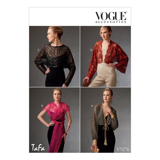 Vogue 9276 - Cardigan, bolero STRL: Alle størrelser inkludert Vogue 9276 - Cardigan, bolero STRL: Alle størrelser inkludert