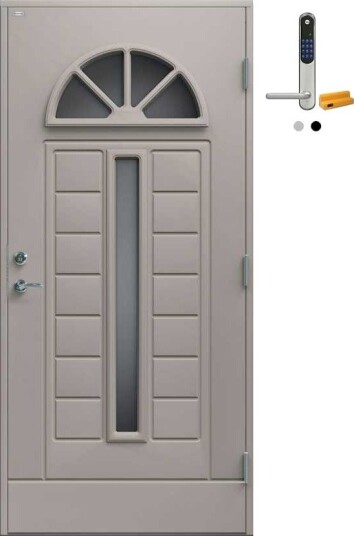 Ytterdør Diplomat Victoria Sotet glass med Yale Doorman Classic Home