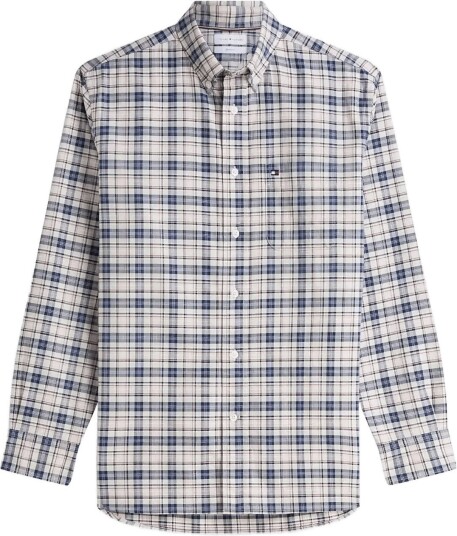 Tommy Hilfiger Oxford Tartan Check Cf Sht NEWSPRINT BEIGE CHECK S Tommy Hilfiger Oxford Tartan Check Cf Sht NEWSPRINT BEIGE CHECK S
