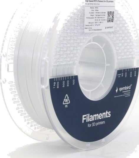 Gembird Hvit 1 Kg Hvit Fargeboks Petg-Filament (3D)