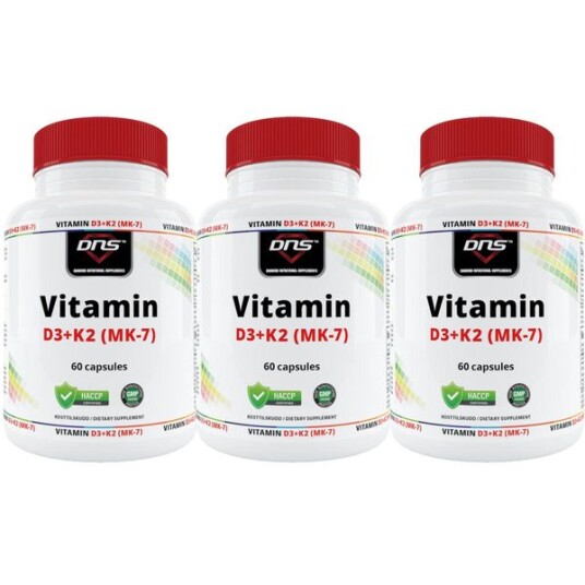 3 pack Vitamin D3 + K2 MK 7 3 x 60 caps 3 pack Vitamin D3 + K2 MK 7 3 x 60 caps