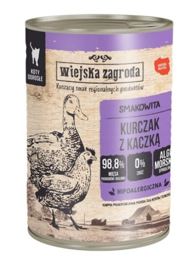 Wiejska Zagroda Chicken With Duck - Våd Kattefoder - 400G