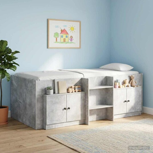  Sengeskap 2 pcs Betonggrå 66 x 35 x 48 cm Konstruert tre