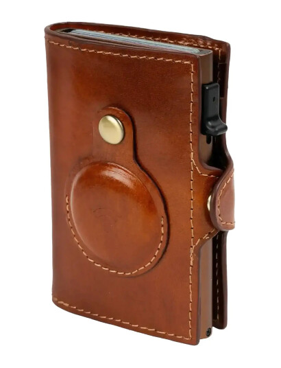 Tony Perotti Furbo Cardholder W/ Airtag - Brown - ONE SIZE