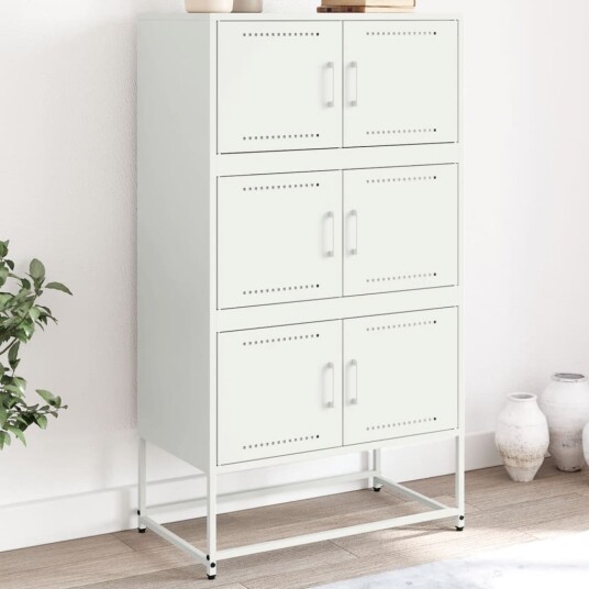Skjenk hvit 68,5x38,5x123,5 cm stål 8721102633768
