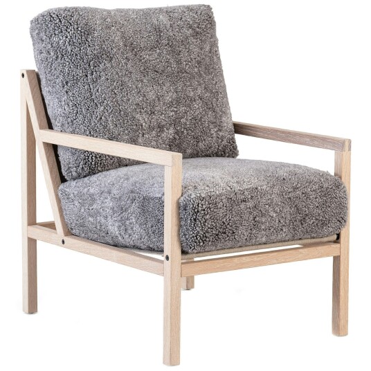 Jonas Ihreborn Seventy Five Wood Lenestol Hvitpigmentert Eik / Saueskinn Scandinavian Grey