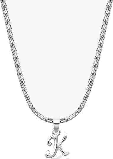 Who Is She Bone Letter Necklace Silver Sølv ONE SIZE