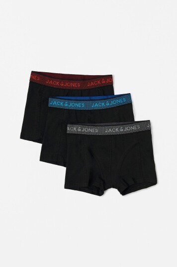 Jack & Jones Junior Boxershorts jacWaistband Trunks Noos Jnr 3 pk Grå