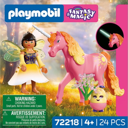 Playmobil Fantasy & Magi Enhjørning Morgendugg Med Fe 72218 Onesize Leketøy Gul Hvit Oransje Rosa