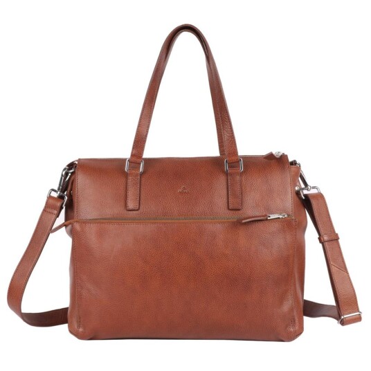 Adax Napoli Malika Skinn Laptop Skulderveske 14' Caramel
