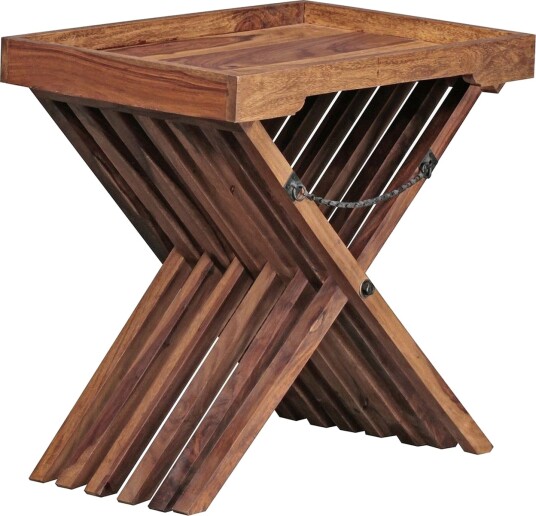 Sidebord Wohnling Rustikk heltre sammenleggbart kryssbensdesign landlig stil -
