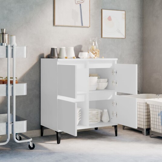 vidaXL Skjenk hvit 60x35x70 cm konstruert tre