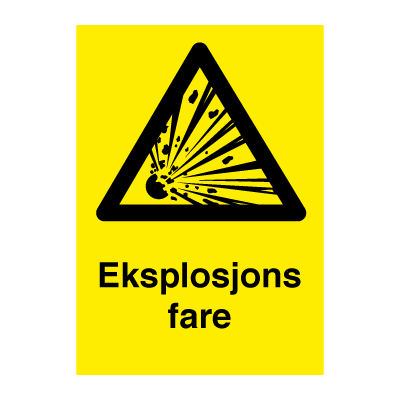Jo Safety Eksplosjonsfare Plast P A4 297 x 210 mm 6307001PA4 Jo Safety Eksplosjonsfare Plast P A4 297 x 210 mm 6307001PA4