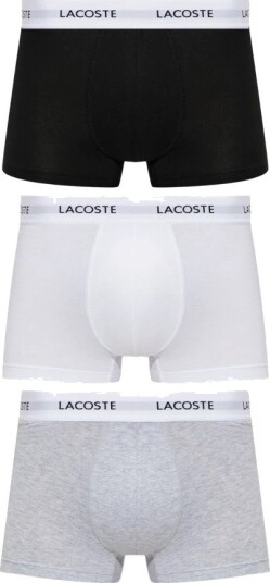 Lacoste 3-Pack Stretch Cotton Trunks Black/White/Grey
