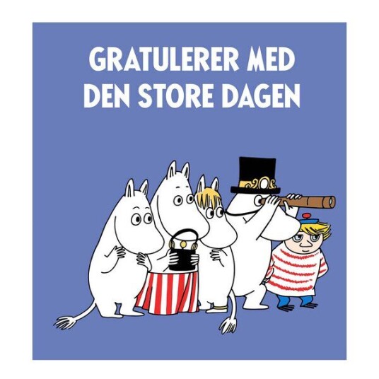 Moomin - Mummi dobbeltkort 7,5x7,5 cm Gratulerer med den store dagen lilla
