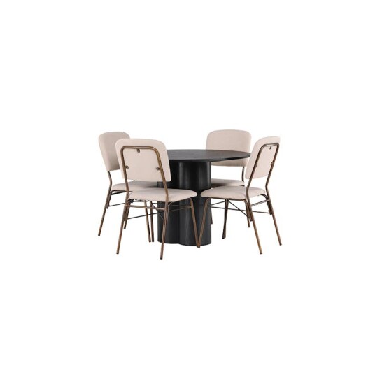 Venture Home Spisegruppe Venture Home Olivia Ø110 cm med 4 stk Seda Stoler GR23834