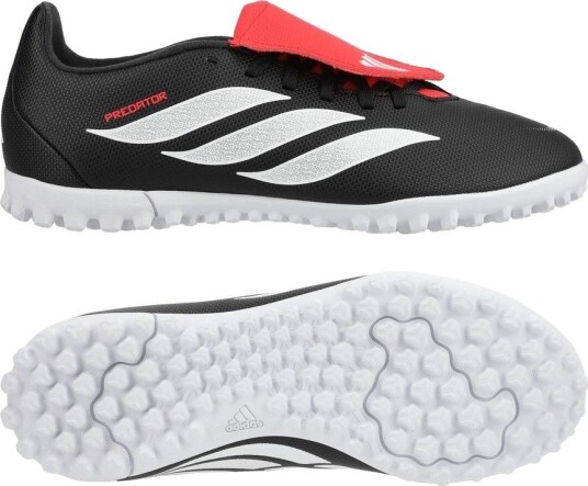 adidas Predator Club Fold over Tongue TF Immortal DNA Svart/Fottøy Hvit/Lucid Red Barn Turf (TF) størrelse 34