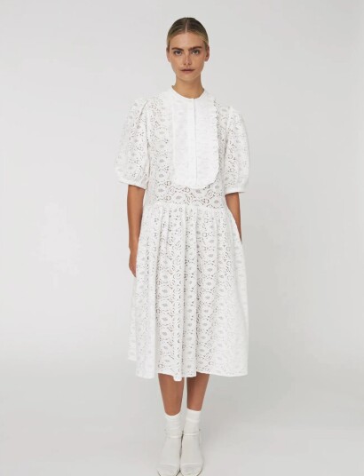 Stella Nova Cotton Lace Dress   White   34