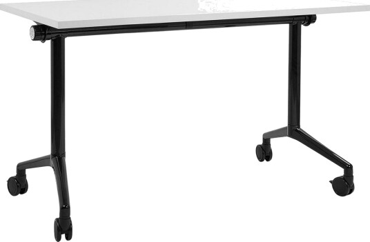 Hopfällbart skrivbord Beliani Cavi Ljus trä/svart 120x60x75 cm White\|\|Black 120x60x75 cm