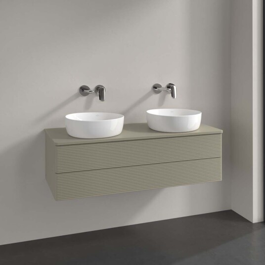 Villeroy & Boch  Antao Servantskap med 2 skuffer 120x50x36 cm u/lys Steingrå Matt