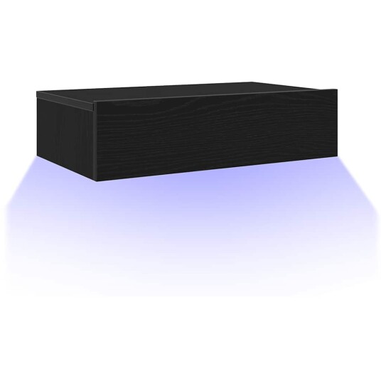 TV skap med LED lys svart eik 60x35x15,5 cm TV skap med LED lys svart eik 60x35x15,5 cm