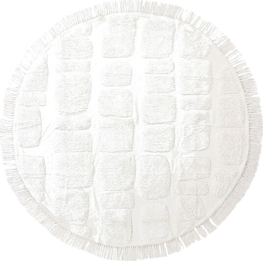 Runde tepper Salem Natural Cotton Shaggy offwhite Størrelse: Ø 200 cm