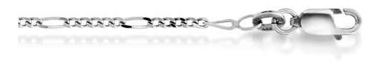 Figaro kjede i 925 rhodinert sølv 1,7 mm, 42 cm