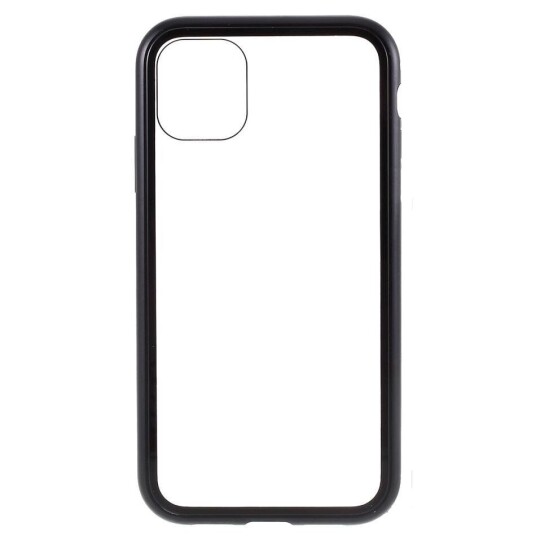 INCOVER iPhone 11 Pro Max Magnetisk Metallramme m. Glass Bakdeksel - Svart