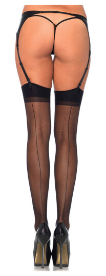 Leg Avenue Sheer Backseam Strømper One Size Leg Avenue Sheer Backseam Strømper One Size