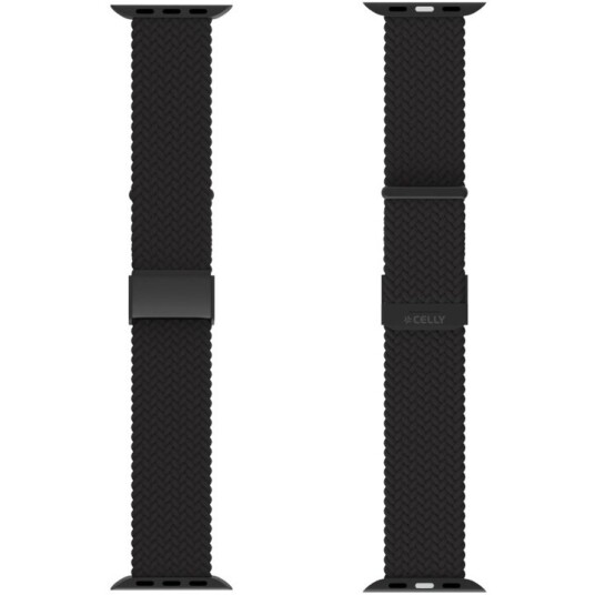Armband Till Apple Watch 42/44/45Mm Flätat Svart Armband Till Apple Watch 42/44/45Mm Flätat Svart