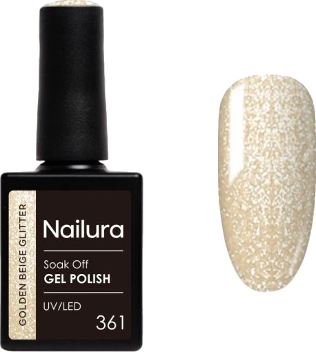Nailura Gelpolish 361 – Golden Beige Glitter – 10 ml