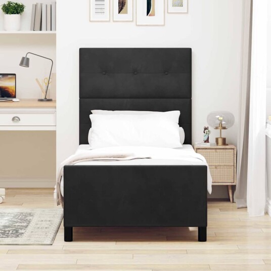  Senge ramme Svart 100x200 cm Fløyel